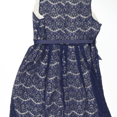 BHS Women’s Blue Sleeveless Lace Dress Size 20