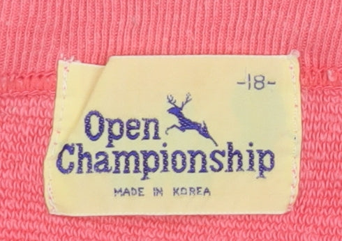 Open Championship Unisex Pink Pullover Sweatshirt, Size 18