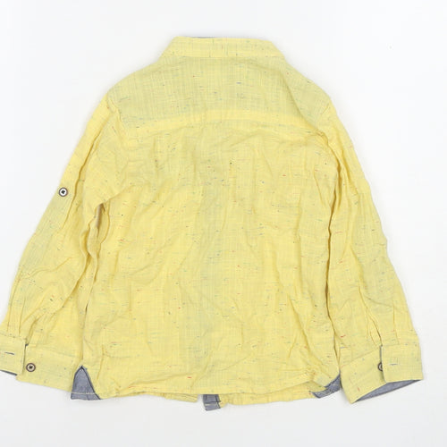Timo Boys Yellow Button-Up Shirt, Size 11, Cotton, Long Sleeve