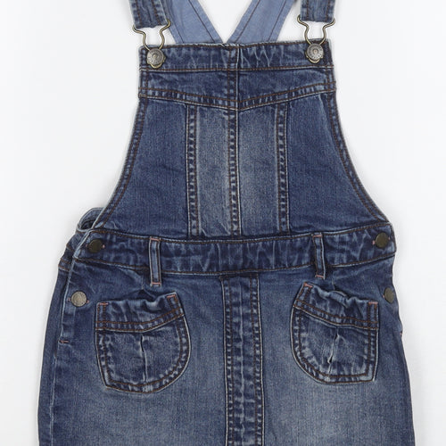 FatFace Girls Blue Denim Dungaree Pinafore Dress 4-5 Years