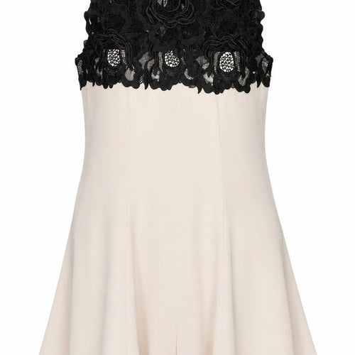 Monsoon Women's Beige Fit & Flare Lace Dress Size 10