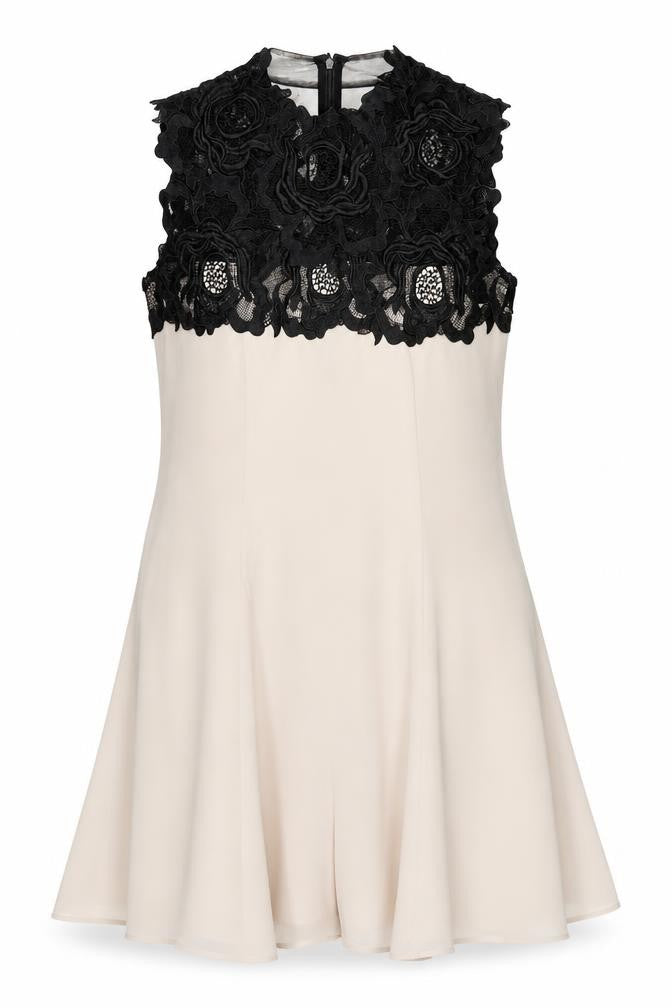 Monsoon Women's Beige Fit & Flare Lace Dress Size 10
