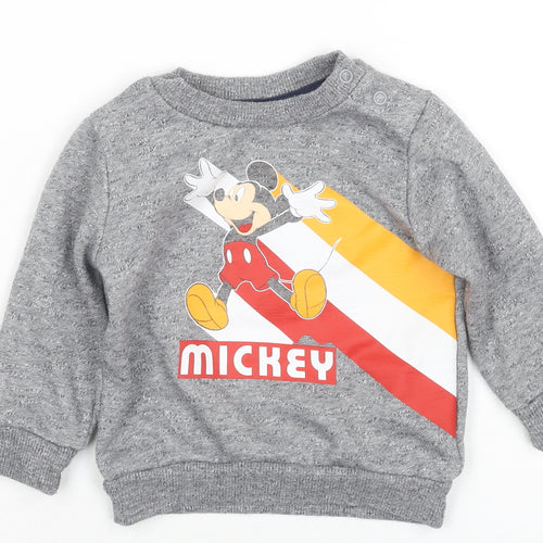 Disney Grey Mickey Mouse Jumper 6-9 Months