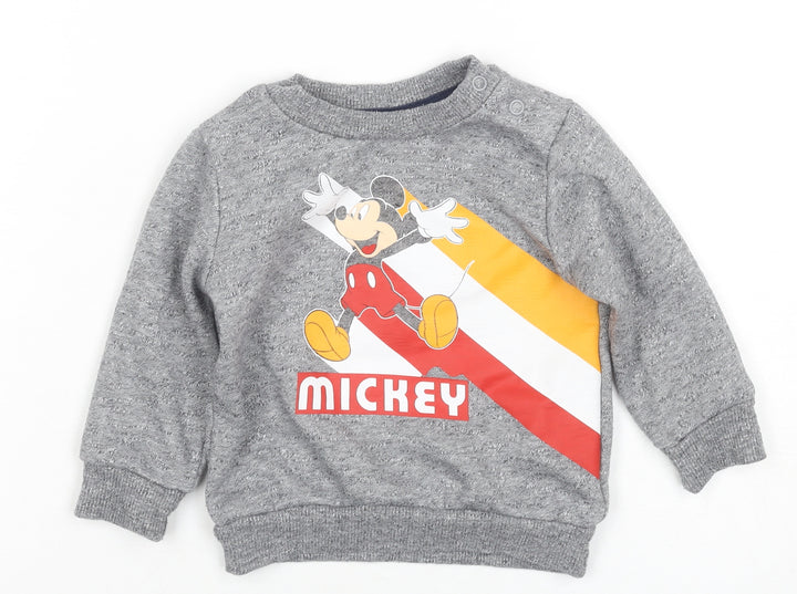 Disney Grey Mickey Mouse Jumper 6-9 Months