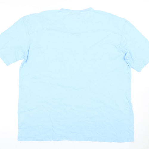 TOG24 Men's Blue V-Neck Cotton T-Shirt S Short Sleeve