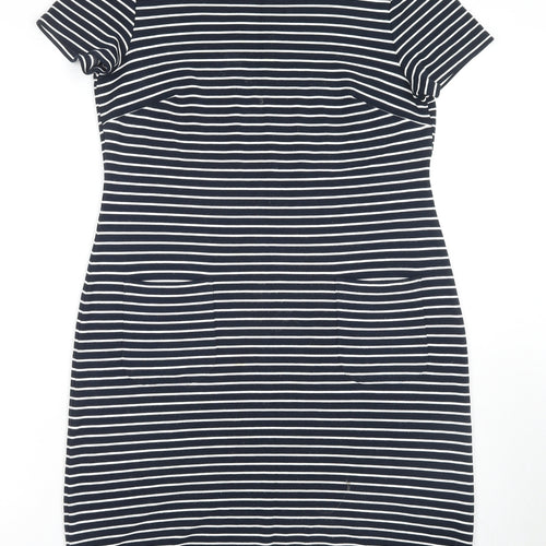 Marks and Spencer Women's Black & White Striped Shift Dress