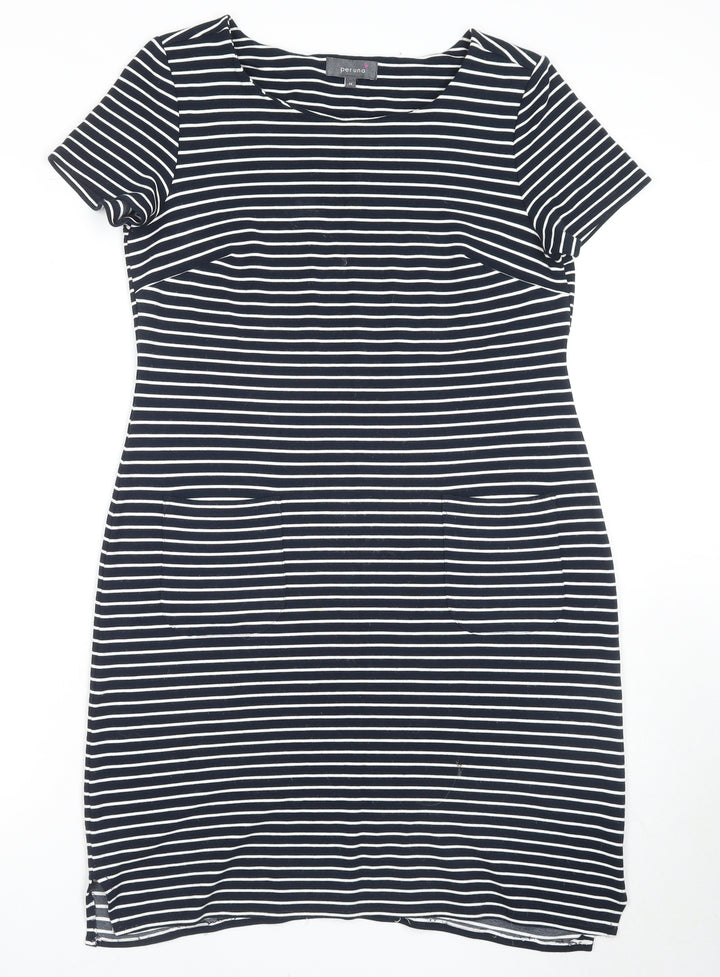 Marks and Spencer Women's Black & White Striped Shift Dress