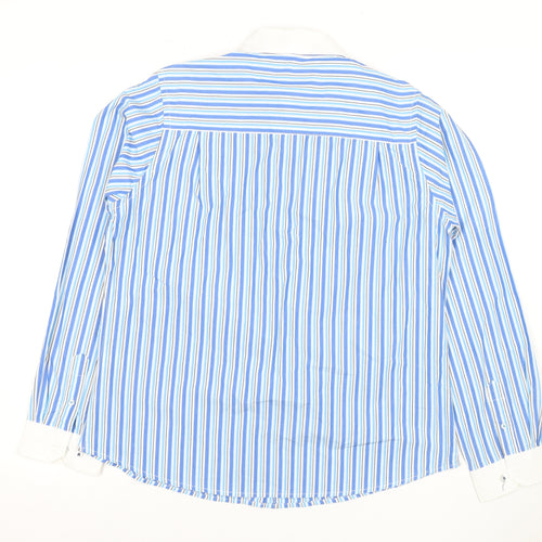Regents View Women's Blue Striped Button-Up Shirt