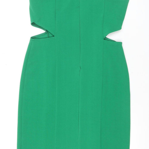 Topshop Women's Green Sheath Dress Size 12