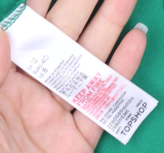 Topshop Women's Green Sheath Dress Size 12