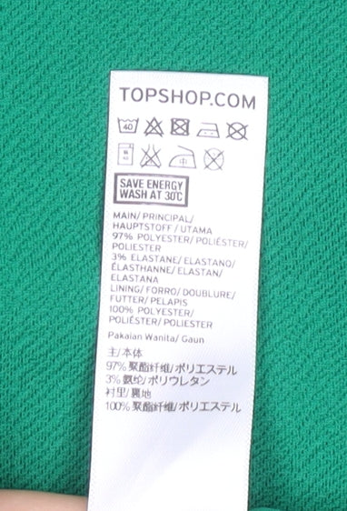 Topshop Women's Green Sheath Dress Size 12
