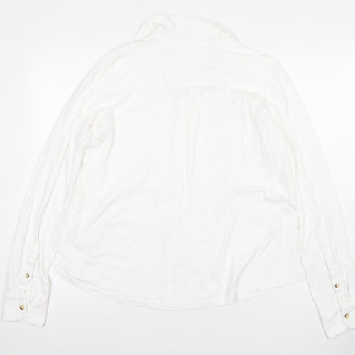 Fat Face Ladies White Button-Up Shirt UK 14