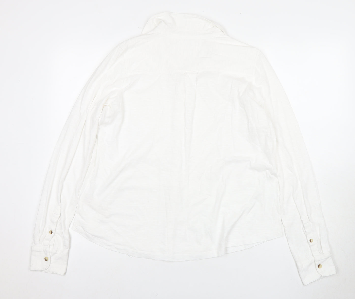 Fat Face Ladies White Button-Up Shirt UK 14