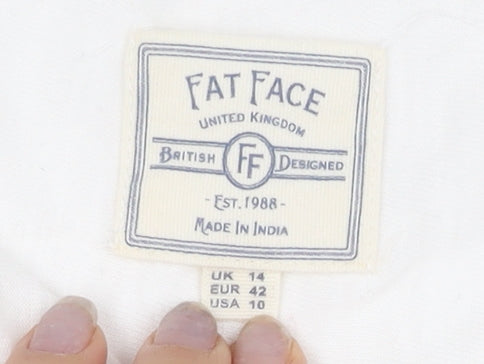 Fat Face Ladies White Button-Up Shirt UK 14