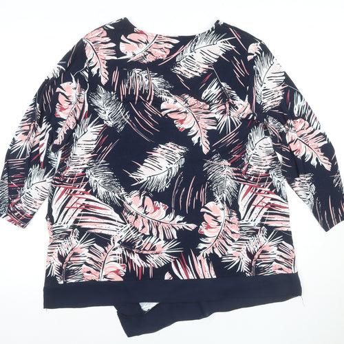 TIGI Women's Multicoloured Floral T-Shirt Size 18, 3/4 Sleeve, Spring/Summer Casual