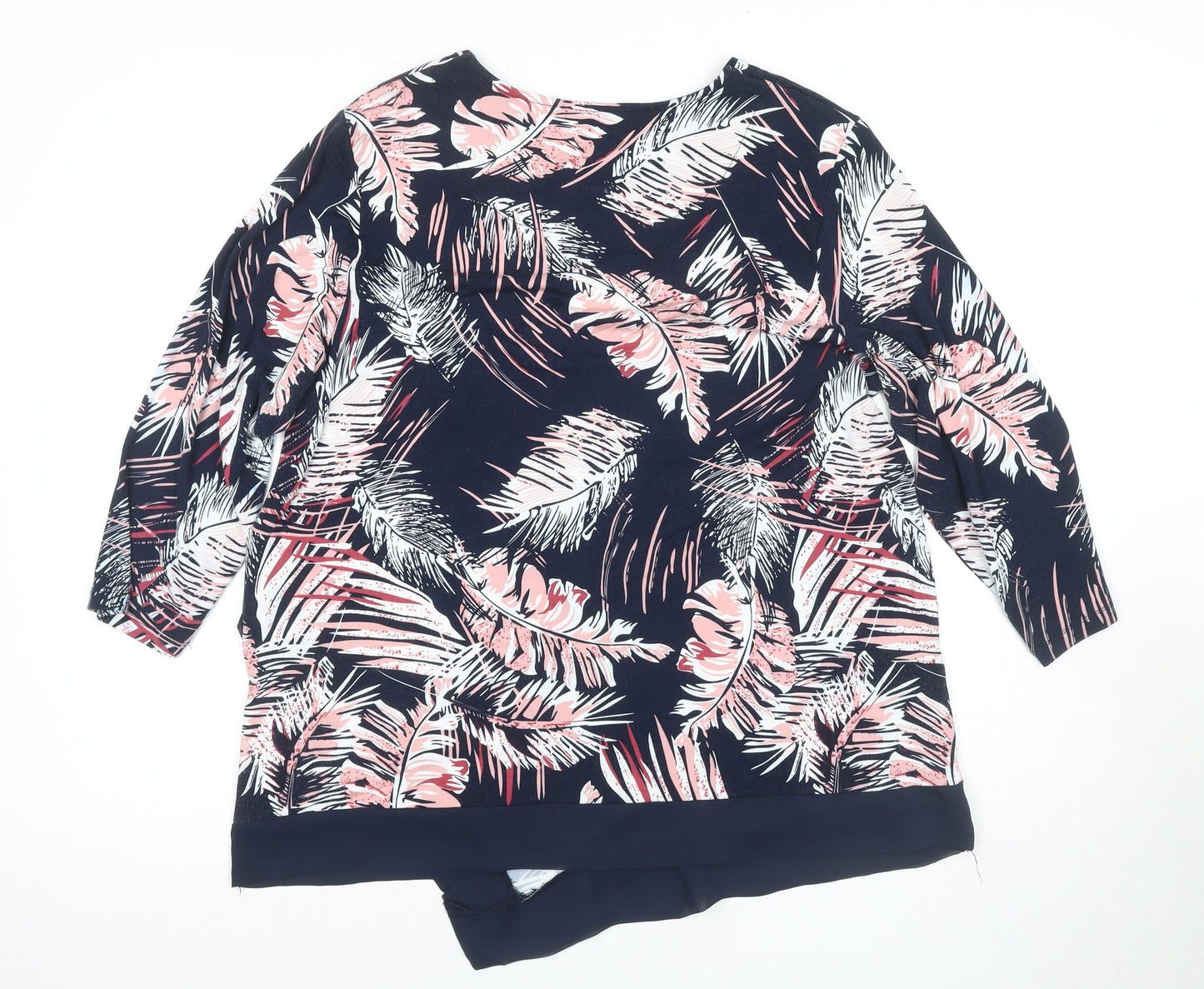 TIGI Women's Multicoloured Floral T-Shirt Size 18, 3/4 Sleeve, Spring/Summer Casual