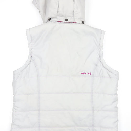 Tayberry Women's White Hooded Puffer Waistcoat, L, Casual