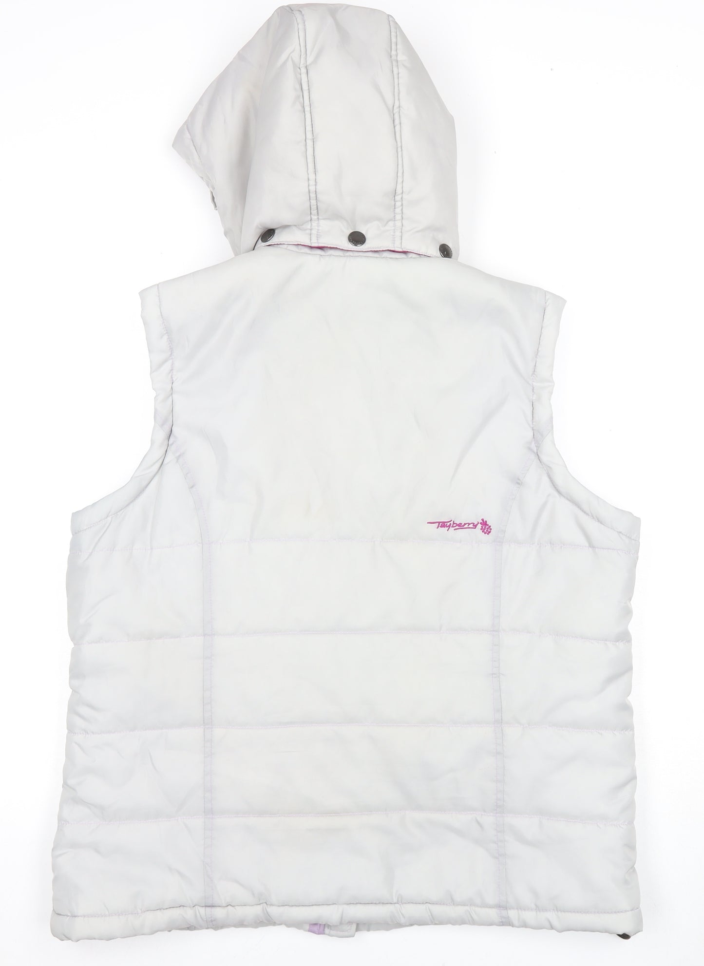 Tayberry Women's White Hooded Puffer Waistcoat, L, Casual