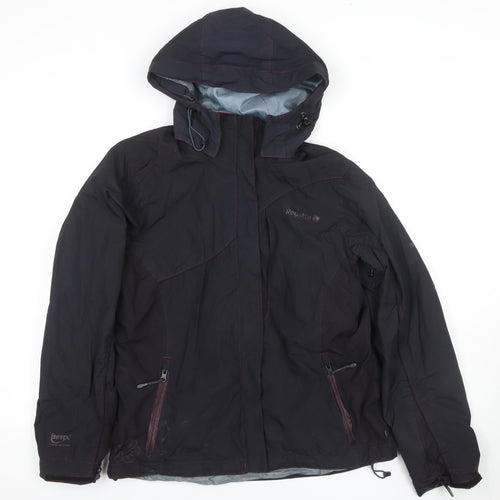 Regatta Women's Black Hooded Rain Coat Jacket Size 12