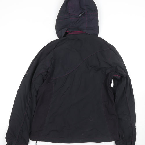Regatta Women's Black Hooded Rain Coat Jacket Size 12