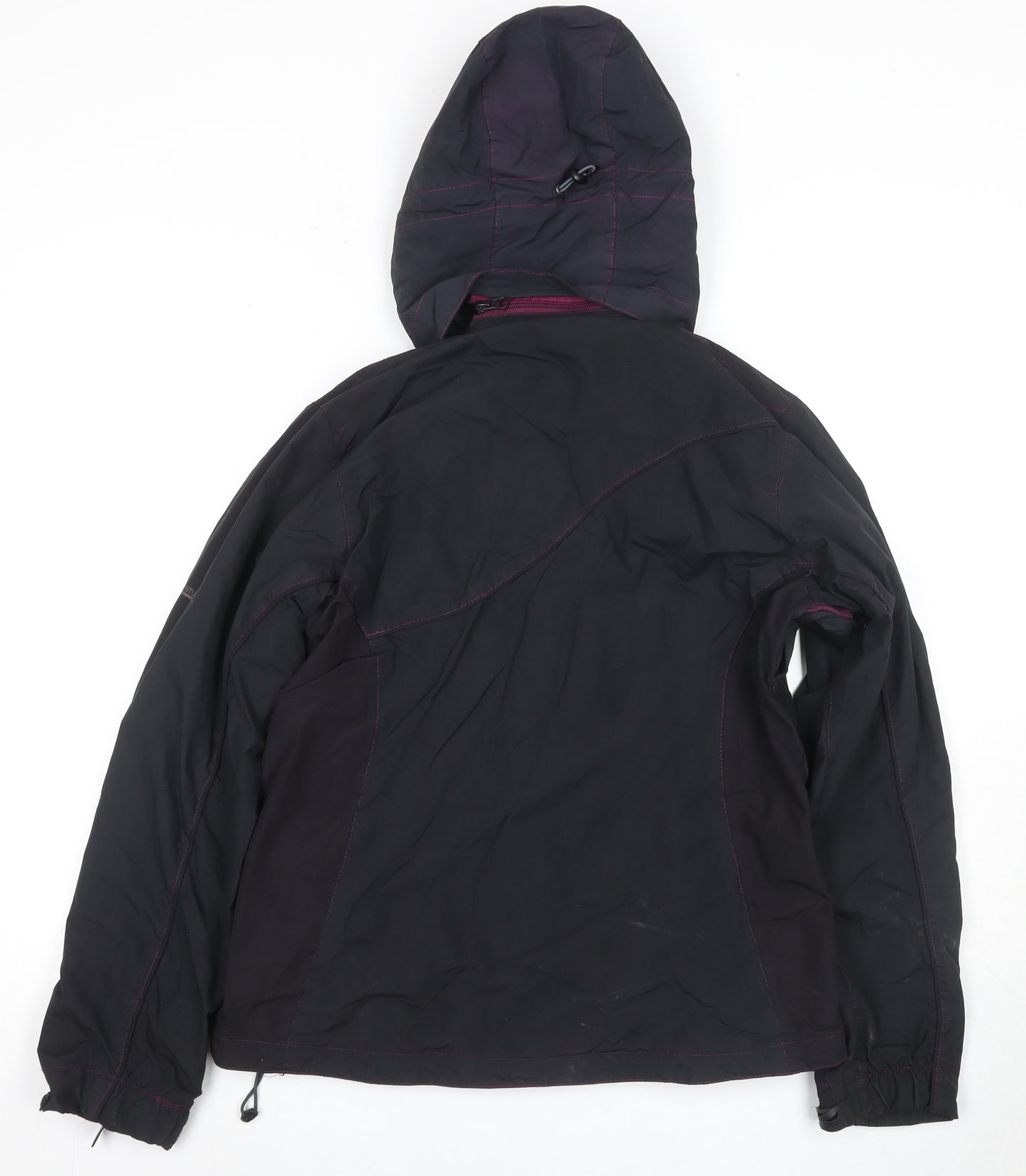 Regatta Women's Black Hooded Rain Coat Jacket Size 12