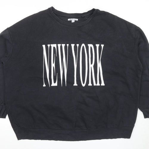 Capsule Women's Black Graphic Print Pullover Sweatshirt L