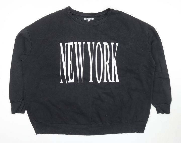 Capsule Women's Black Graphic Print Pullover Sweatshirt L
