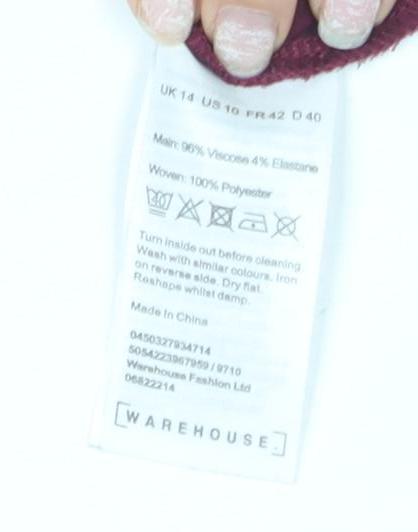 Warehouse Women's Red Tunic Blouse Size 12 Regular