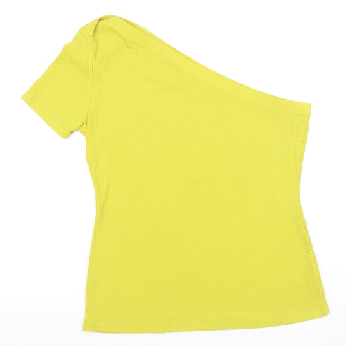 Next Women's Yellow One-Shoulder T-Shirt, Size 14