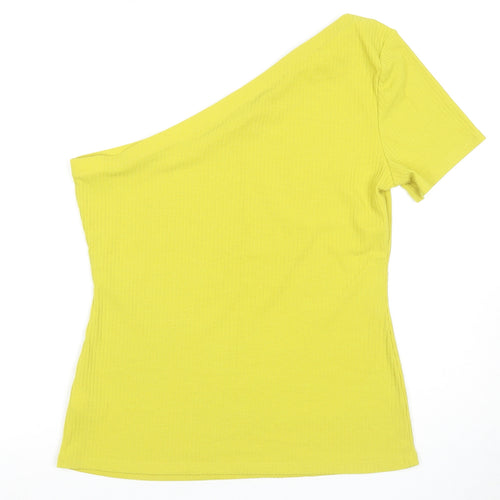 Next Women's Yellow One-Shoulder T-Shirt, Size 14
