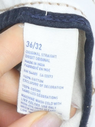 American Eagle Outfitters Men's Brown Chino Trousers, Size 36, Regular Fit