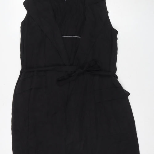 Next Women's Black Waistcoat Size 12 Belted Sleeveless