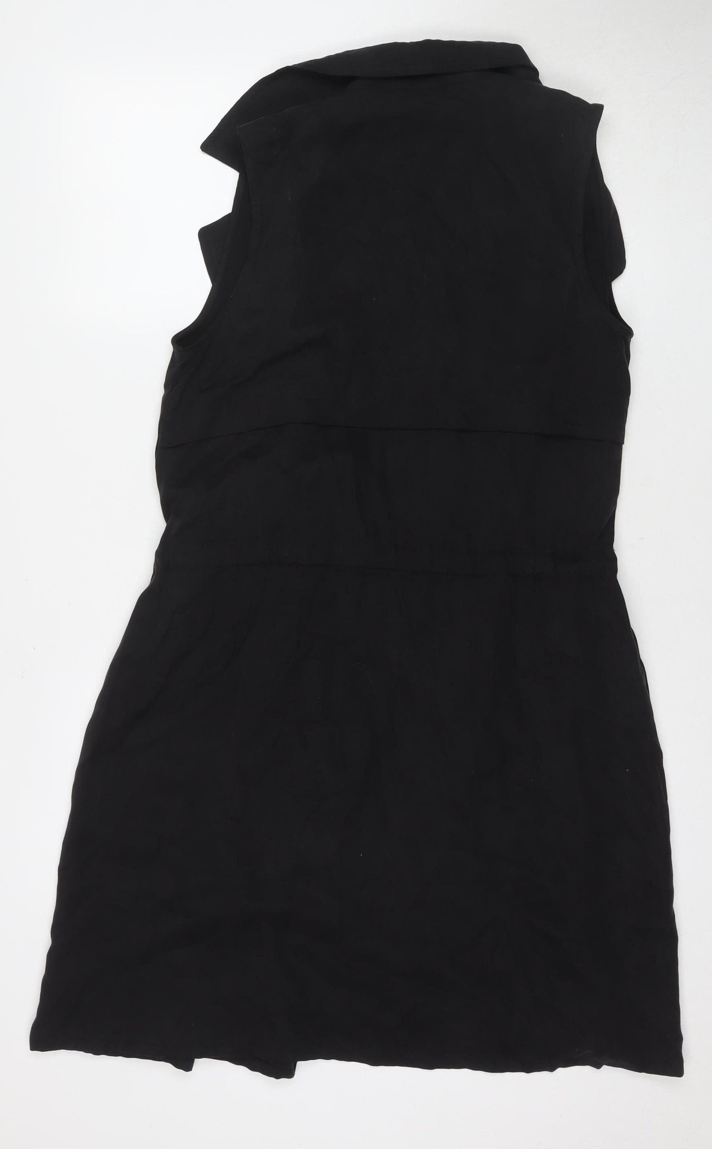 Next Women's Black Waistcoat Size 12 Belted Sleeveless