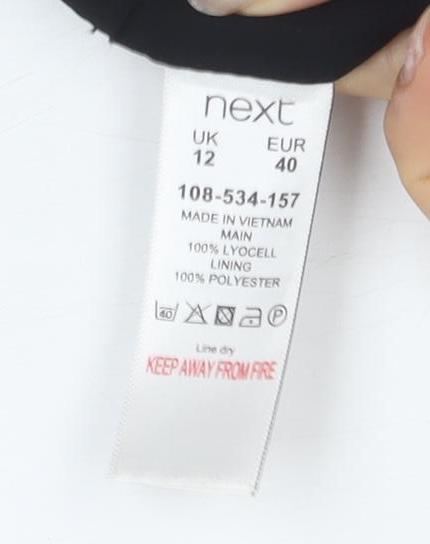 Next Women's Black Waistcoat Size 12 Belted Sleeveless