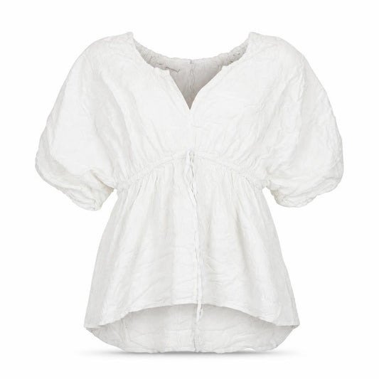 Front view of ASOS Women’s White Cotton Tunic Blouse, size UK 12