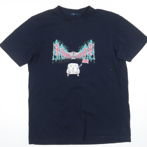 Cotton Traders Men's M Blue Graphic T-Shirt