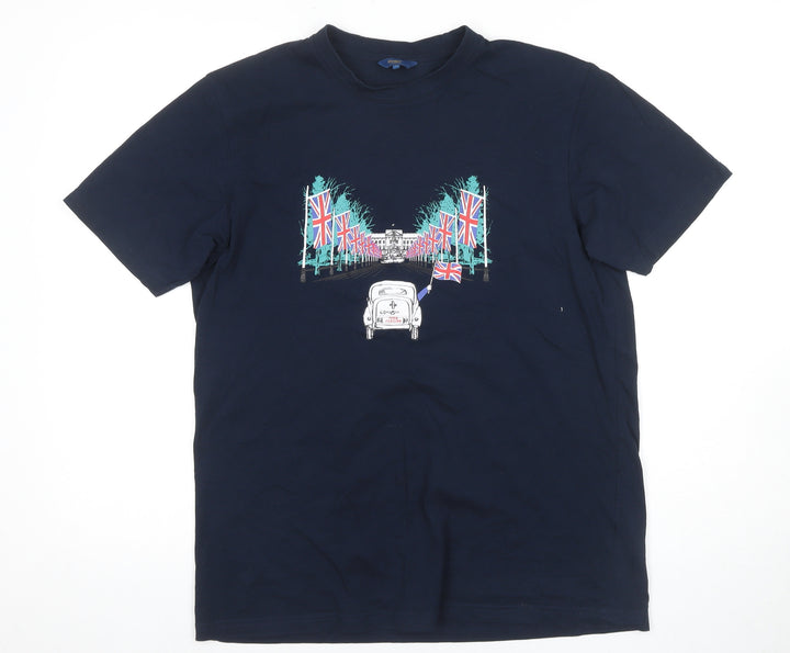Cotton Traders Men's M Blue Graphic T-Shirt