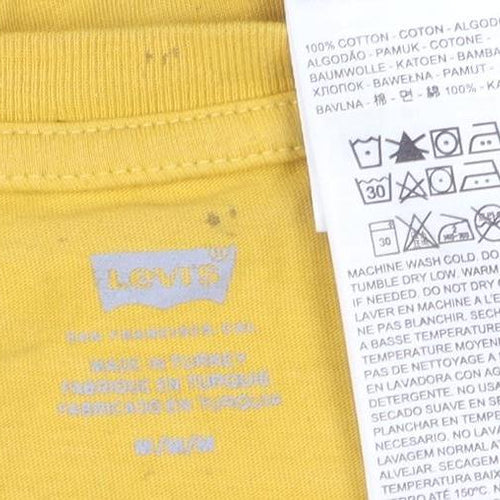 Levi's Men's Yellow Graphic Print Logo T-Shirt - Medium