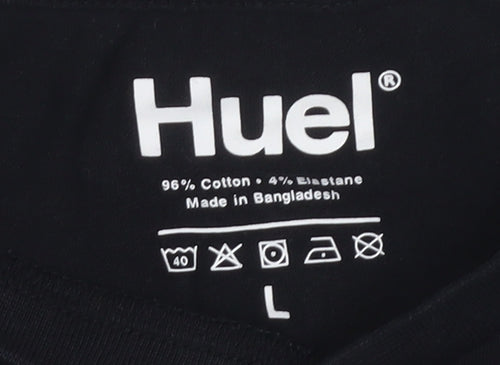 Huel Men's Black Crew Neck Short Sleeve T-Shirt L