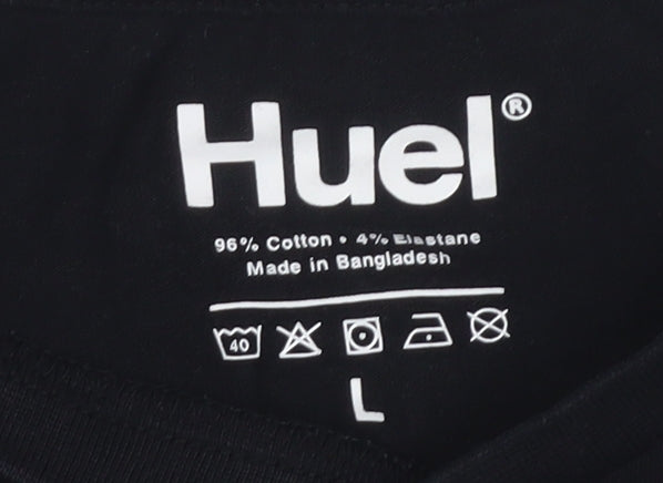 Huel Men's Black Crew Neck Short Sleeve T-Shirt L