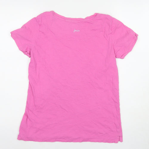 Joules Women’s Pink Basic T-Shirt, Size 12, Regular Fit