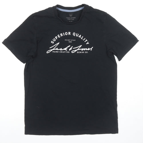 Jack & Jones Boys Black XL Graphic Print T-Shirt