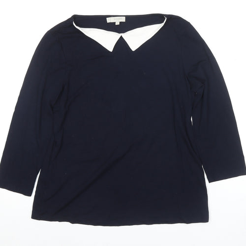 Hobbs Women's Black Collared Jersey T-Shirt, Size M