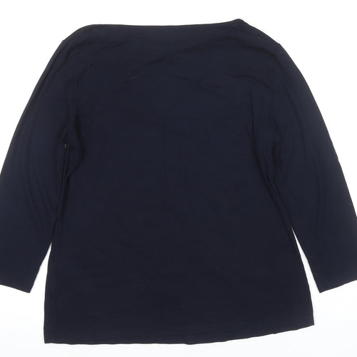 Hobbs Women's Black Collared Jersey T-Shirt, Size M