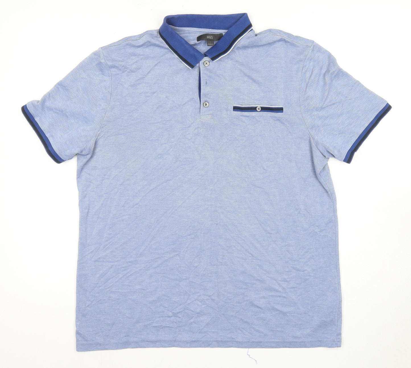 Marks and Spencer Men's Blue XL Polo Shirt