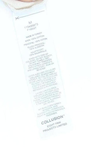 Collusion Men's Beige Crew Neck T-Shirt, Medium Size