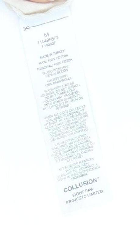 Collusion Men's Beige Crew Neck T-Shirt, Medium Size