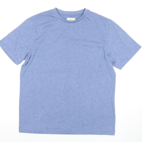 Moss Men's Blue Regular Fit Crew Neck T-Shirt M