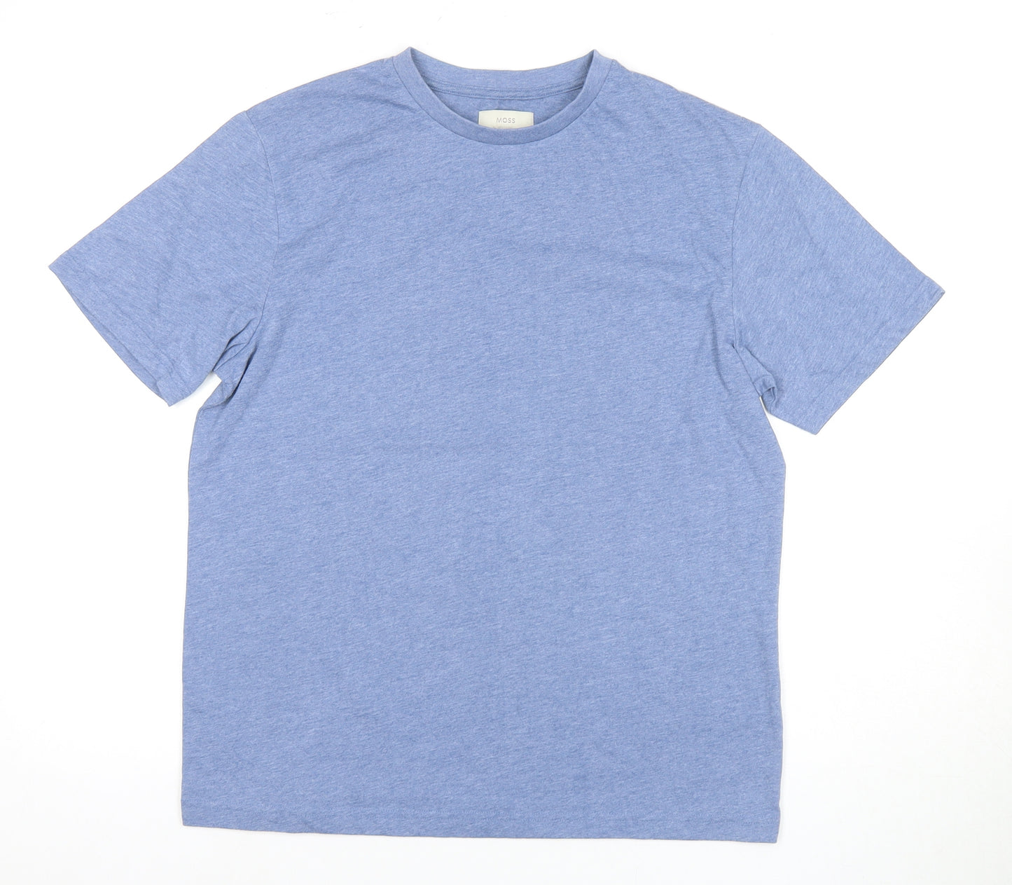 Moss Men's Blue Regular Fit Crew Neck T-Shirt M