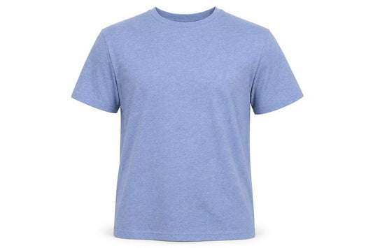Front view of Moss Men's Blue Regular Fit Crew Neck T-Shirt M